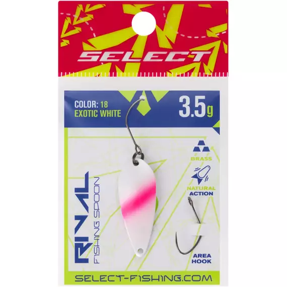 Блешня Select Rival 3.5g 34mm #18 Exotic White, Вага блешні: 3.5, Колір блешні: #18 Exotic White, фото , изображение 2